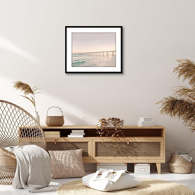 Americanflat 18x22 Picture Frame with Polished Plexiglass - Use as 14x18 Frame with Mat or Display 18x22 Photo Without Mat - Streamline Collection - Thin Border Picture Frames for Wall - Black