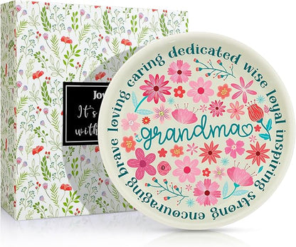 JoycuFF Grandma Gifts for Birthday Christmas Mother's Day Jewelry Dish Tray Grandmother Birthday Gifts from Granddaughter Grandson