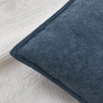 Kevin Textile Waterproof Decorative Pillow Covers Dusty Blue 26x26 Inch Pack of 2 Soft Boucle Textured Euro Pillowcases Elegant Accent Pillows for Couch Sofa Chair Bed Home Decor Indoor Outdoor
