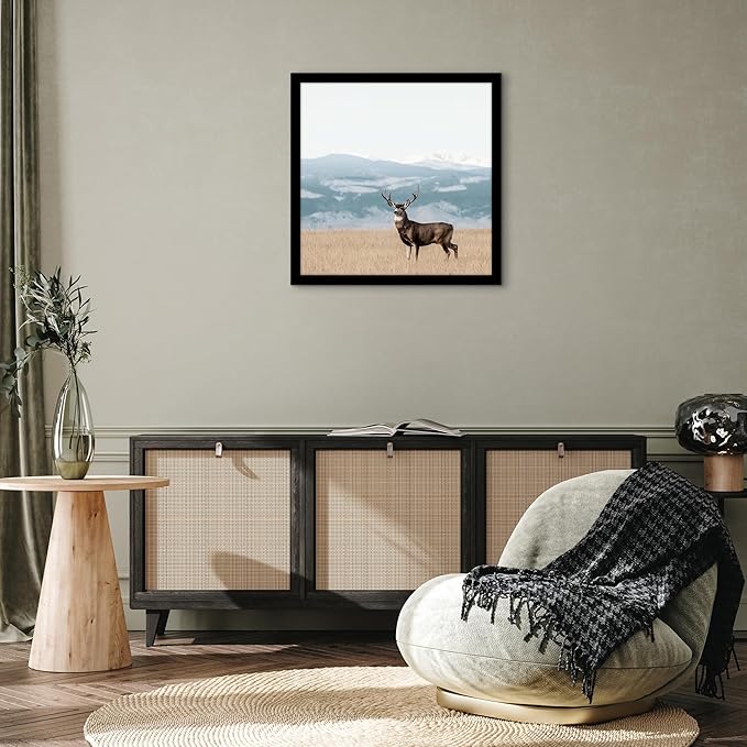 Americanflat 25x25 Picture Frame with Polished Plexiglass - Epic Collection - Square Picture Frame with Engineered Wood - Wide Photo Frames for Wall display - Black
