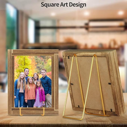 IBosins 5 Pack 8 Inch Plate Holder Display Stands, Large Metal Gold Frame Stand for Picture, Book, Photo Easel, Creation, Collectibles