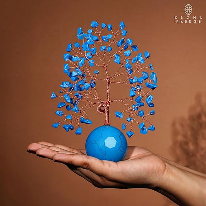 Crystal Tree of Life Home and Office Decor Gifts for Women, Turquoise Chakra Healing Stones Feng Shui Bonsai Tree for Positive Energy, Money, Good Luck, Christmas Decor, Birthday Gifts for Mom
