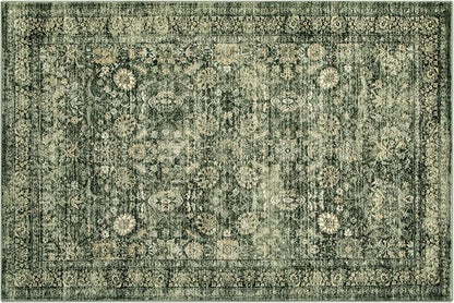 Morebes Vintage Living Room Rugs 6x9,Washable Green Area Rug Non Slip,Distressed Soft Floral Dorm Rug Boho Mat,Large Indoor Accent Floor Carpet for Nursery Kitchen Coffee Table Dining