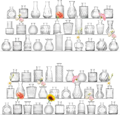 Glass Bud Vases Set of 60, Small Glass Vase for Flowers, Clear Small Vases for Centerpieces, Vintage Bud Vase in Bulk for Wedding, Party, Events, Reception, Home Decor