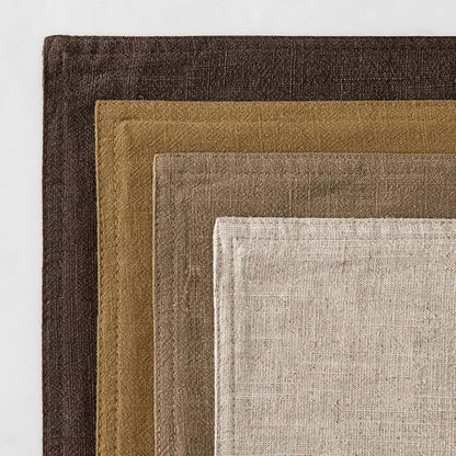 MIULEE Neutral Gold/Brown Linen Pillow Covers Pack of 4 Decorative Natural Throw Pillow Covers Soft Accent Boho Farmhouse Couch Pillowcases Modern Spring Decors for Living Room Bed Sofa 24x24 Inch
