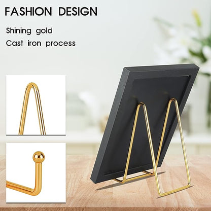 Decolore 6 inch 3 Pack Gold Metal Display Stands Plate Stands Plate Holder Display Stands for Picture, Decorative Plate, Book, Photo Easel, Artistic Work