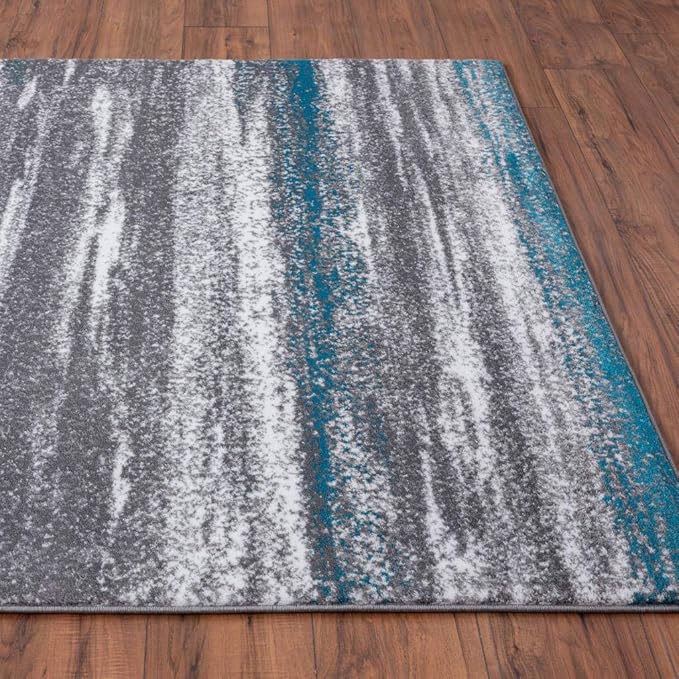 LUXE WEAVERS Modern Abstract Turquoise 6x9 Area Rug
