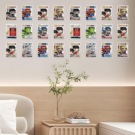 (12 Pack) Black Floating Wall Shelf, Wall Floating Shelves for Funko Pop, Action Figures,Security Cameras, Baby Monitors, Speakers or any small accessories.Weight capacity is 3lb installed by screws.