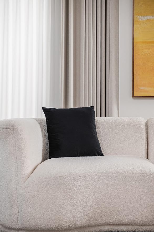 26x26 Euro Pillow Covers : 2 Pack Cozy Soft Velvet Oversized Couch Pillow Shams, Square Throw Pillow Cases for Living Room Sofa, Black