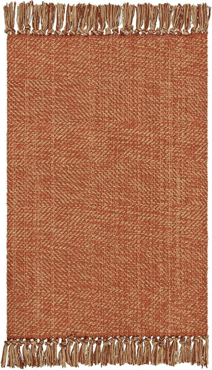 Collive Long Hallway Rug, 2.6' x 7', Washable Indoor Entryway Rug, Terracotta Braided Woven Rugs, Low-Profile Floor Carpet for Laundry Room, Bedroom