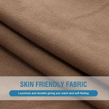 H.VERSAILTEX Super Stretch Individual Chaise Cover Sectional Couch Covers for L Shaped Sofa Both Left/Right Featuring Thick Soft Fleece Fabric (Chaise Cover, Camel)