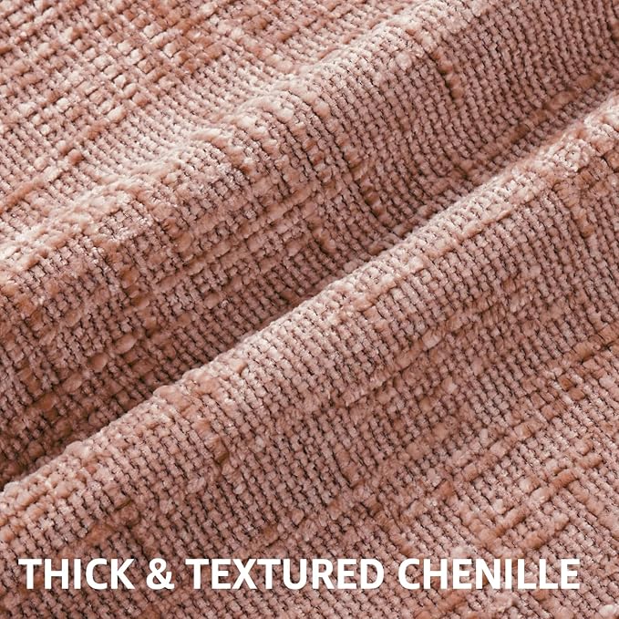 decorUhome Spring Pink Chenille Throw Pillow Covers 12x20 Set of 2 Textured Slubby Couch Pillow Covers Farmhouse Accent Modern Neutral Decorative Pillow Cases for Bed Sofa Living Room