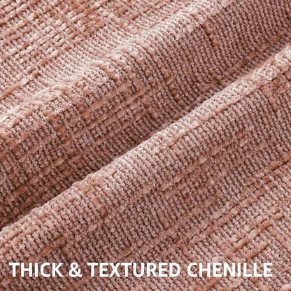 decorUhome Spring Pink Chenille Throw Pillow Covers 12x20 Set of 2 Textured Slubby Couch Pillow Covers Farmhouse Accent Modern Neutral Decorative Pillow Cases for Bed Sofa Living Room