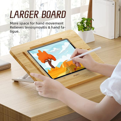 Wooden Tablet Drawing Stand - Portable & Adjustable 5 Angles for Laptop,Laptop Stand Riser,Compatible with 12.9/13 inch iPad Pro(3rd-6th Gen)