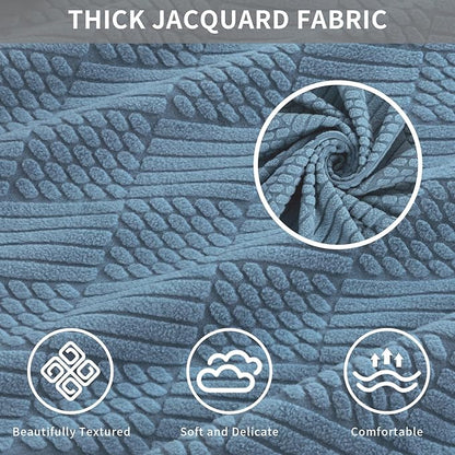 Easy-Going Waterproof Couch Cushion Covers for Couches and Sofas, Stretch Jacquard Sofa Seat Cover Replacement for Dogs, Pets & Kids, Durable Furniture Protector for Sofa Cushions, Lake Blue