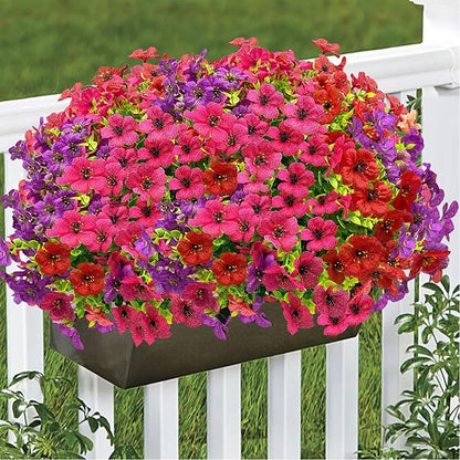 10 Bundles Spring Artificial Flowers for Outdoor,UV Resistant Fade Proof Outdoor Fake Flowers, No Maintenance Needed for Porch, Yard, Garden Decor-Fully Enjoy Your Free Time