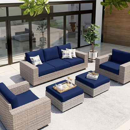 hyha Waterproof Couch Cushion Covers, Sectional Sofa Slipcovers Washable, L Shape Chaise Dog Couch Covers for Sectional Sofa, Universal Furniture Protector (1 Piece for Chaise, Navy)