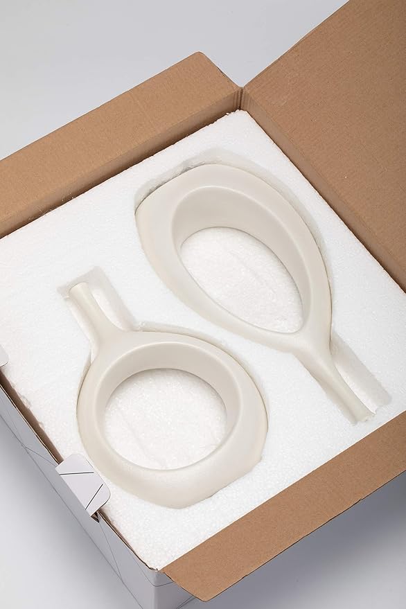 Kimisty Nordic Ceramic Vase Set 2, White Modern Minimalist Bud Vase, Hollow Vase Decor, Sculpture Decor, Fire Place Decoration, Mid Century, Abstract Design