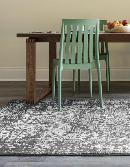 Rugs.com Arlington Collection Rug – 5' x 8' Dark Grey Medium-Pile Rug Perfect for Living Rooms, Large Dining Rooms, Open Floorplans