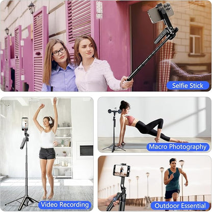 Auto Face Tracking Selfie Stick Tripod for iPhone with Light 70.9" Phone Camera Tripod Stand 360 Rotation Follows Your Movement with Remote for Content Creator Vlog Live Stream Video Record