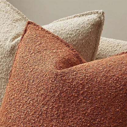JUSPURBET Rust Decorative Pillow Covers 14x24 Set of 2 Throw Pillow Covers for Couch Sofa Bed Cozy Boucle Textured Lumbar Cushion Covers Cases with Hidden Zipper for Living Room Home Decor