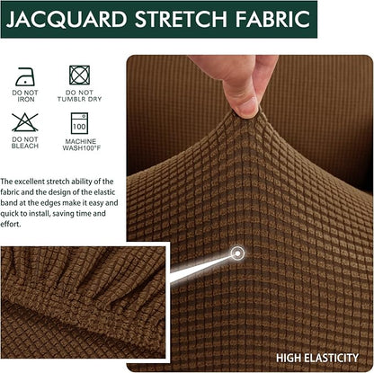 Hokway Couch Cushion Covers Stretch Cushion Covers Sofa Seat Cushion Slipcover Cushion Protector(Coffee, Medium)