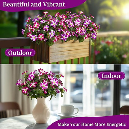 19 Inch Artificial Flowers for Outdoor Indoor Garden Home Decoration,Faux Flower for Home Office Garden Patio Balcony 4 Bundles (Double Red Lotus)