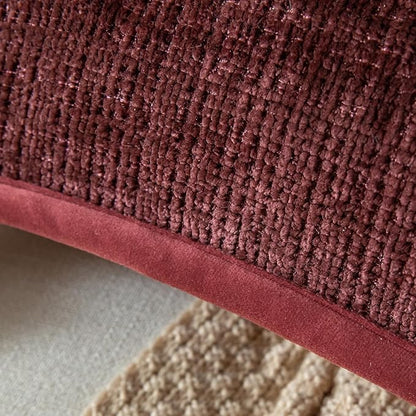 Yaertun Pack of 2 Chenille Textured Decorative Throw Pillow Covers Accent Solid Cushion Cover Soft Cozy Pillow Case with Velvet Back for Couch Sofa Bed Living Room 26x26 Inch Burgundy