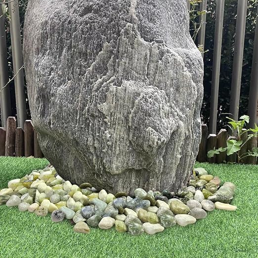 20lbs Jade River Rocks for Landscaping, 2-3 Inch Natural Pebbles for Indoor Plants, High Polished Decorative Stones Vase Filler Fish Tank Aquariums Garden Outdoor and Indoor DIY