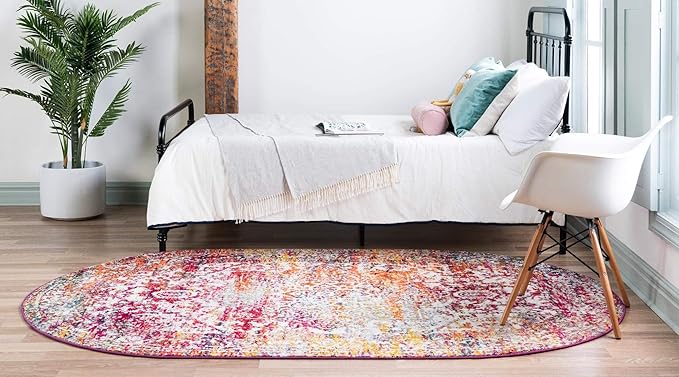 Rugs.com Arlington Collection Rug – 3' x 5' Oval Multi Medium-Pile Rug Perfect for Living Rooms, Large Dining Rooms, Open Floorplans