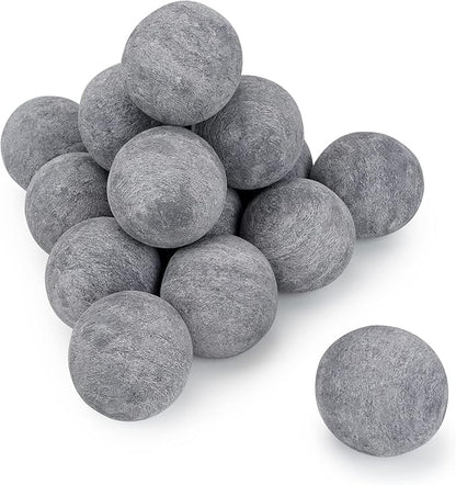 Stanbroil Ceramic Balls - 3” Round Fire Stones for Fire Pit Fire Bowl and Fireplace - Set of 15, Gray
