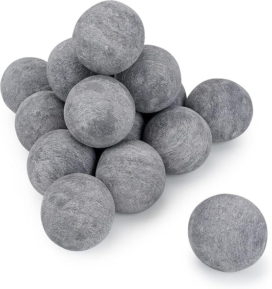 Stanbroil Ceramic Balls - 3” Round Fire Stones for Fire Pit Fire Bowl and Fireplace - Set of 15, Gray