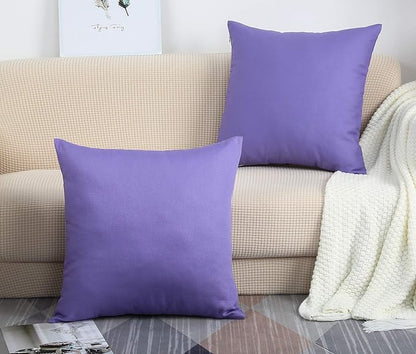 TangDepot Handmade Decorative Solid 100% Cotton Canvas Throw Pillow Covers/Pillow Shams, (24" x24" , Violet, 1 Count (Pack of 1))