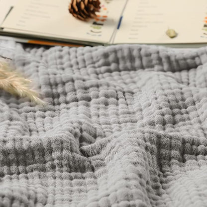 100% Cotton Muslin Blanket Twin XL Size 66" x 90" for Bed Couch Summer Gauze Blanket for Adults Lightweight and Breathable Grey