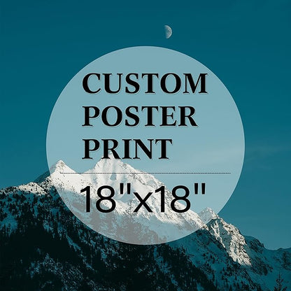 jenesaisquoi Custom Canvas Art Print 18" x 18", Upload Your Photo Image Custom Personalized Photo to Poster Printing Home Decor Wall Art Prints (Unframed)
