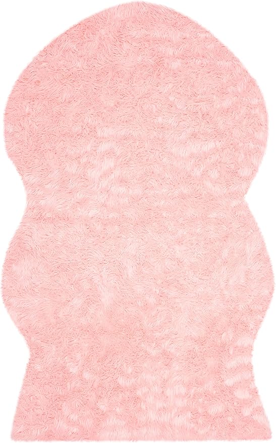SAFAVIEH Faux Sheep Skin Collection 5' x 8' Pink FSS115G Silken Glam 2.35-inch Thick Area Rug