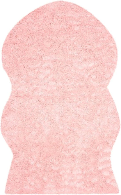 SAFAVIEH Faux Sheep Skin Collection 5' x 8' Pink FSS115G Silken Glam 2.35-inch Thick Area Rug