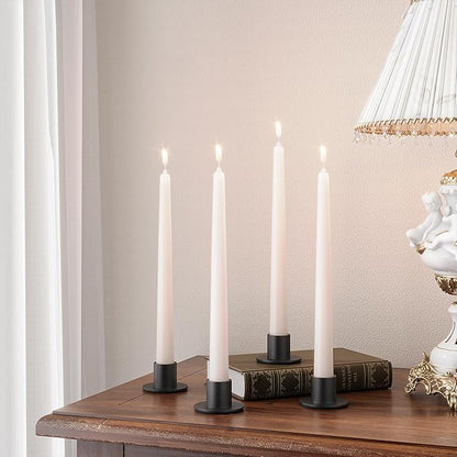 2 Pcs Black Candle Holder - Elegant Taper Candle Holders, Classic Candlestick Holders for Table Centerpiece, Festive Christmas Mantel Display or Sophisticated Home Decor
