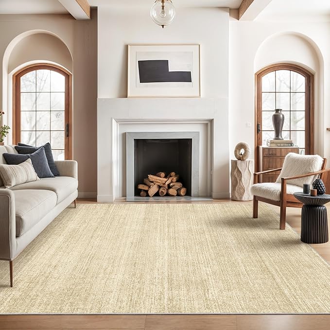 Valenrug Washable Rug 8x10 - Stain Resistant 8x10 Area Rugs for Living Room, Non Slip Backing Printed Rugs for Bedroom, Folable Machine Washable Area Rug (8'x10', Brown)