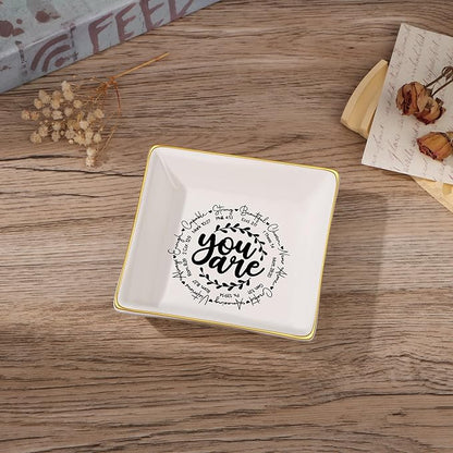 JoycuFF Confirmation Gifts for Teen Christian Gifts for Women, Religious J Catholic Communion ewelry Dish Gifts for Women