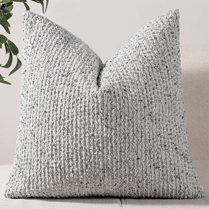 20x20 Blue Throw Pillow Cover Textured Boucle Striped Chic Morden Boho Accent Farmhouse Square Decorative Couch Pillow Cover for Home Decor Bed Sofa Living Room