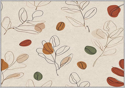 Bohemian Rug, 6x8 Area Rugs Modern Simple Abstract Line Art Leaf Pattern for Living Room, Bedroom, Bohemian Home Decor Accessories Indoor Carpet, Non Slip & Machine Washable