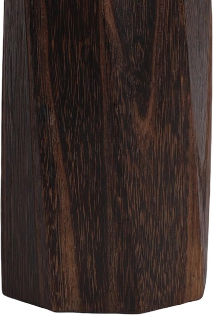 Handcrafted Natural Wood Vase | Eco-Friendly Home Decor | Unbreakable Rustic Flower Vase for DIY Painting | 9.5" Wooden Decorative (vase Wood Color)
