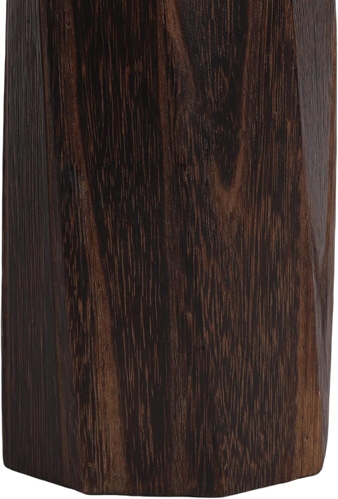 Handcrafted Natural Wood Vase | Eco-Friendly Home Decor | Unbreakable Rustic Flower Vase for DIY Painting | 9.5" Wooden Decorative (vase Brown)