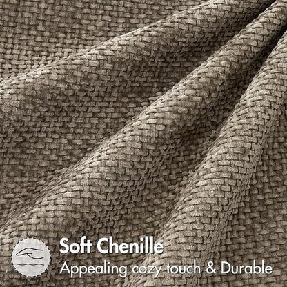 MIULEE Pack of 2 Couch Throw Pillow Covers 18x18 Inch Neutral Khaki Modern Boho Accent Decorative Pillow Covers Soft Chenille Farmhouse Cushion Covers for Home Decor Bed Sofa Living Room