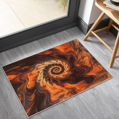 Abstract Swirl Rug 5x6, Washable Psychedelic Spiral Rugs for Living Room Bedroom, Contemporary Art Area Rug for Home Decor, Non Slip Backing Floor Carpet with Gripper - 5 x 6 ft