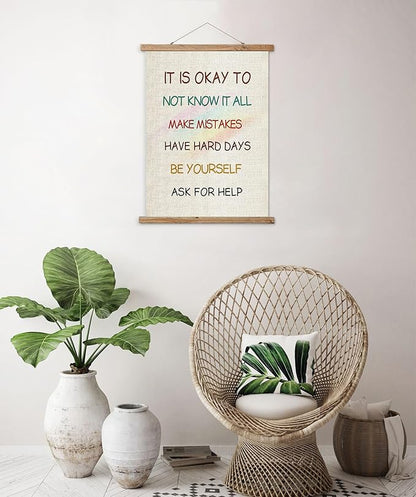 ABoby Classroom Decor Poster, Motivational Art Print,Positive Inspirational Quotes Wall Decor,It Is Okay To Be Yourself Poster for Classroom, Home, Office, Bedroom