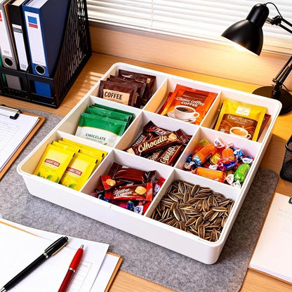 Expandable Desk Drawer Organizer, Acrylic Drawer Organizer Trays with 11 Adjustable Compartments 6 Removable Dividers Desk Accessories for Makeup Utensil Junk Office Kitchen Bathroom ( White, 1Pcs )