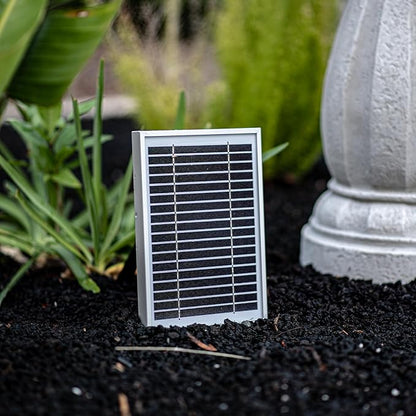 XBrand 44" H White Fiberglass/Resin 2-Tier Solar Water Feature w/Auto-Off Pump - Tall Outdoor Birdbath Fountain
