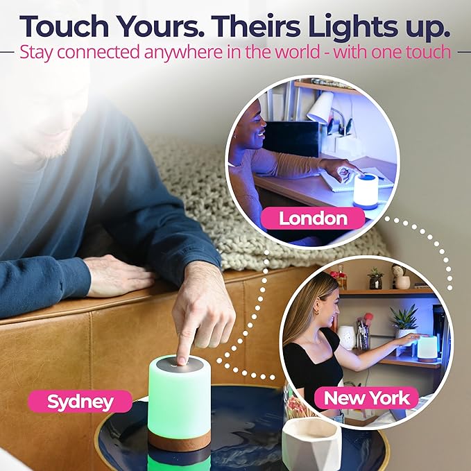 LuvLink Friendship Lamp v2.0 - Long Distance WiFi Touch Lamps for Couples, Friends & Family | Stay Connected from Anywhere – Easy App Setup – No Subscription (Single)